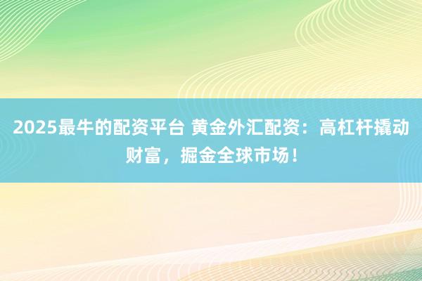 2025最牛的配资平台 黄金外汇配资：高杠杆撬动财富，掘金全球市场！